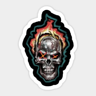 Chrome Skull Sticker